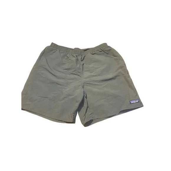 Patagonia Men's 6" Grey Hybrid Board Shorts Size L Elastic Waist Pockets Lined - Picture 1 of 6